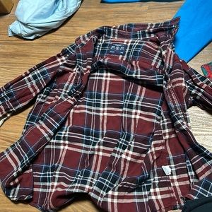 American Eagle flannel, red, white, and blue color, size medium